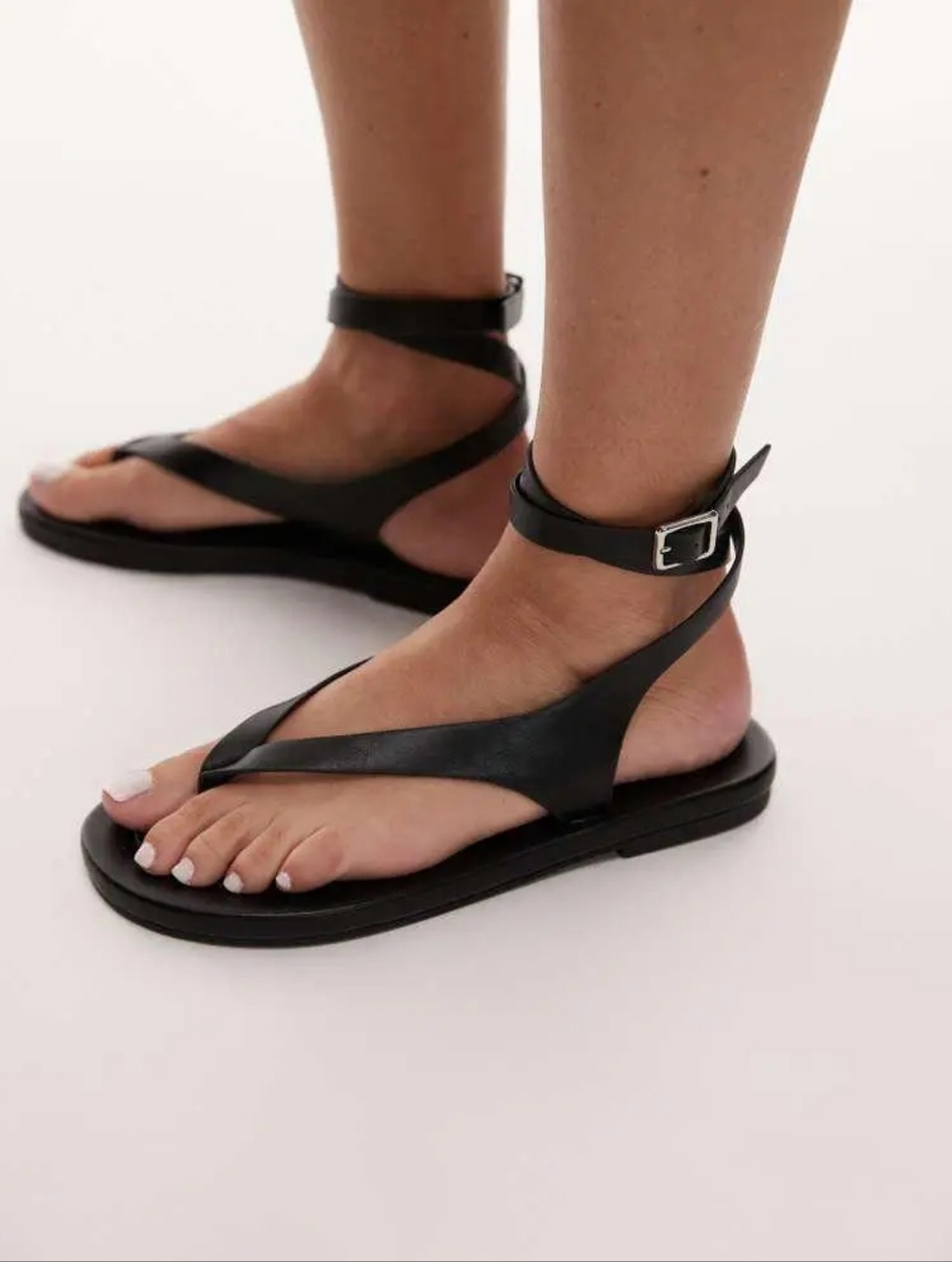 Snake Print Wrap Sandals - Neutral Brown & Black Size 9 Flat Sandals